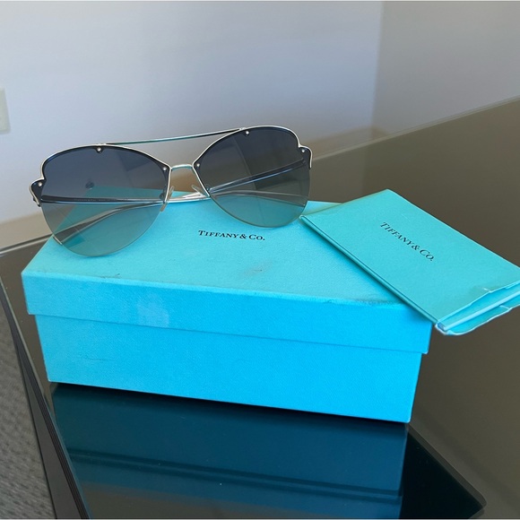 Tiffany & Co. Silver and Blue Sunglasses - Picture 3 of 12